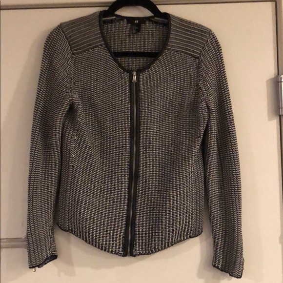 Black and White Knit Blazer - Picture 3 of 4